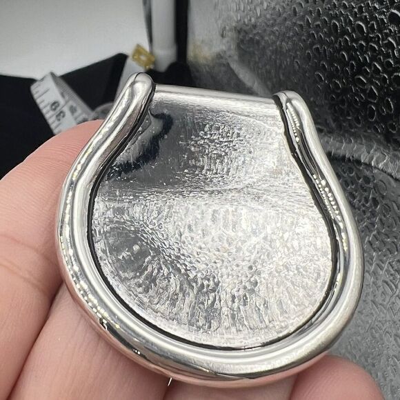 Vintage Clip On Earrings And Pendant Chunky Thumb Print Style Silver Plated BEST - Picture 3 of 11